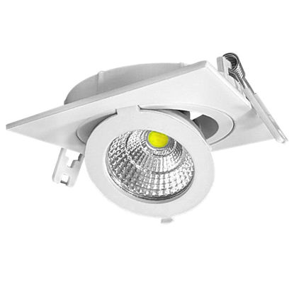 Εικόνα της LED COB Downlight Adjustable Τετράγωνο 12W Φυσικό Λευκό